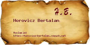 Horovicz Bertalan névjegykártya