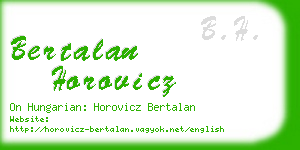 bertalan horovicz business card